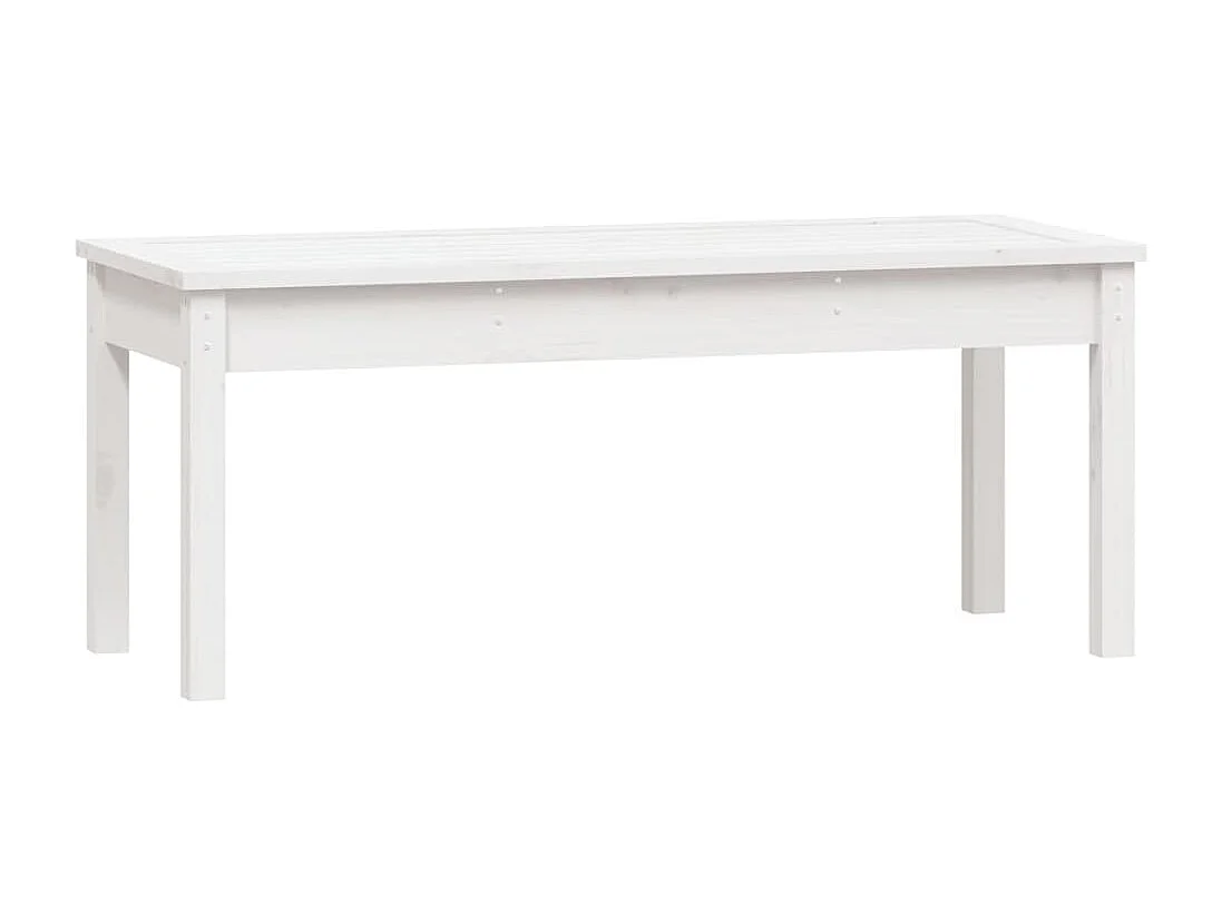 Banc de jardin blanc 109x44x45 cm bois massif de pin