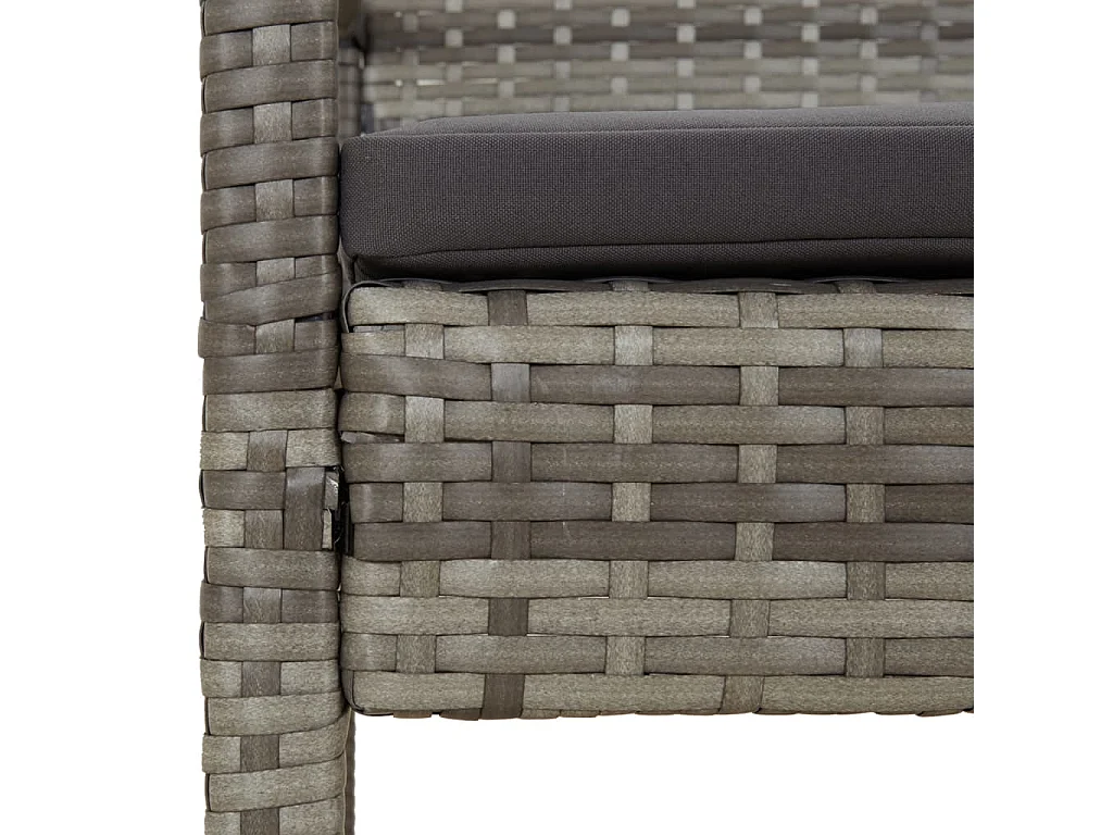 Banc de jardin avec coussin gris 105 cm résine tressée