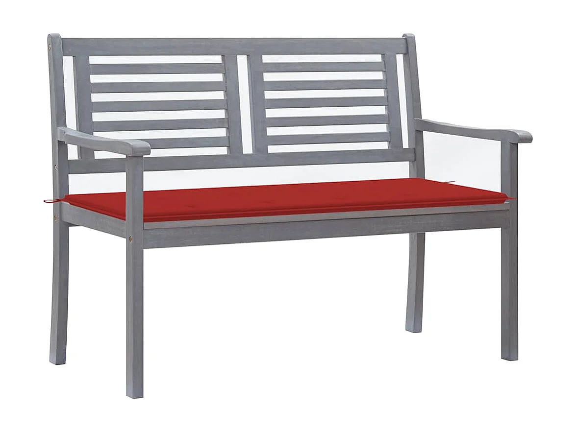 Banco de jardim 2 lugares c/ almofadão 120 cm eucalipto cinza