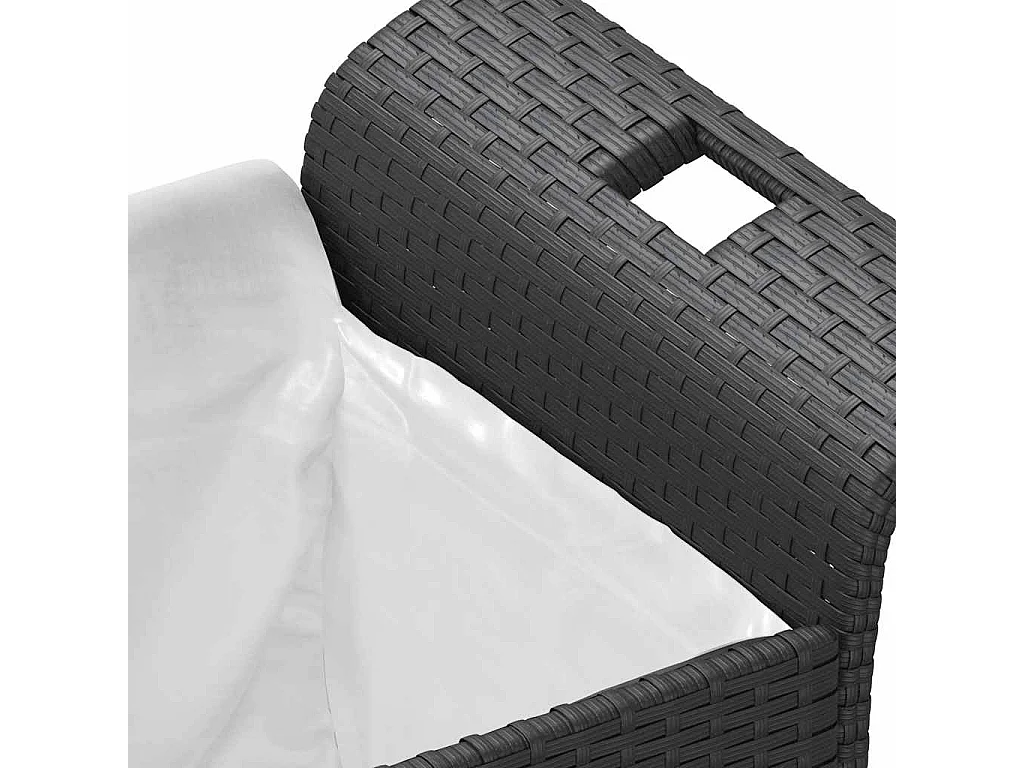 Tuinbank met kussen 116x46x57 cm poly rattan zwart