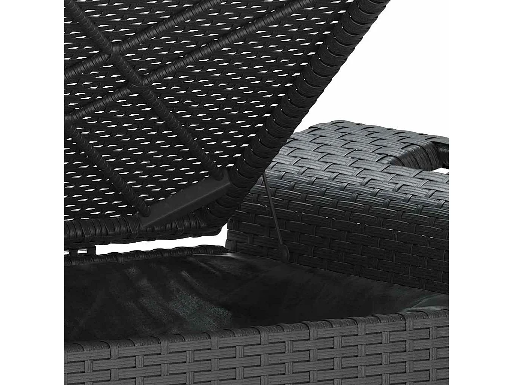 Tuinbank met kussen 116x46x57 cm poly rattan zwart