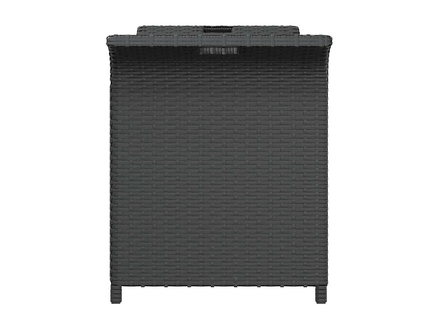 Banc de jardin avec coussin noir 116x46x57 cm résine tressée