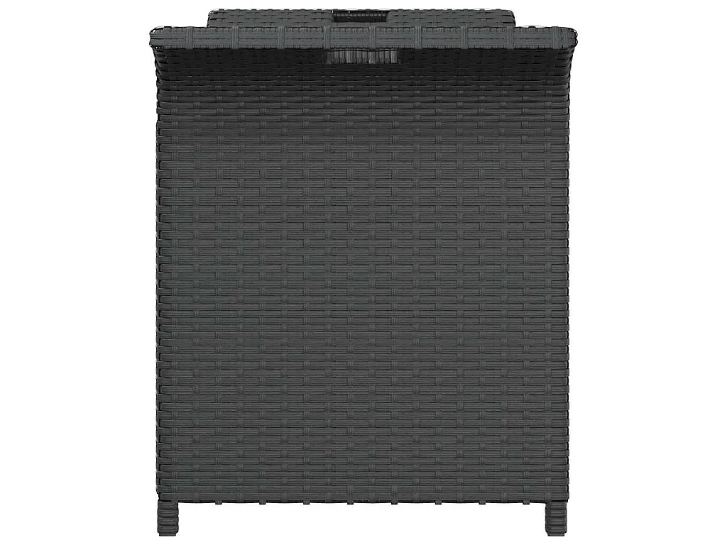 Panca da Giardino con Cuscino Nero 116x46x57 cm in Polyrattan