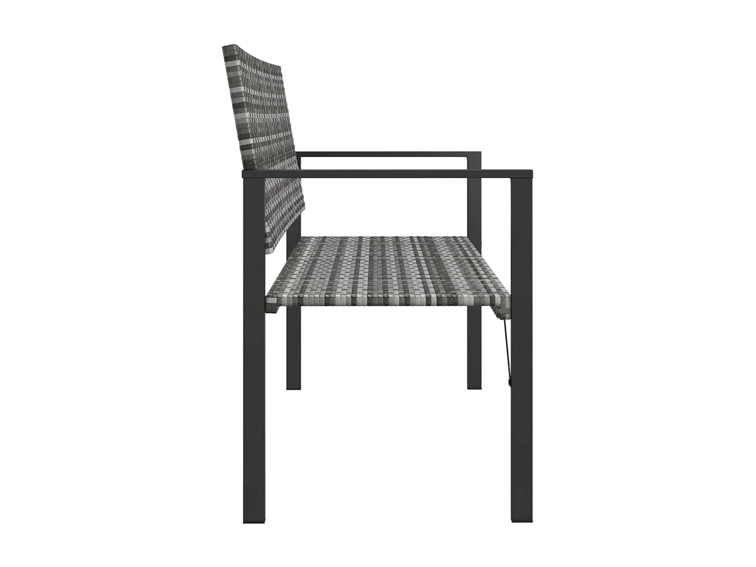 Gartenbank 2-Sitzer Grau Poly Rattan