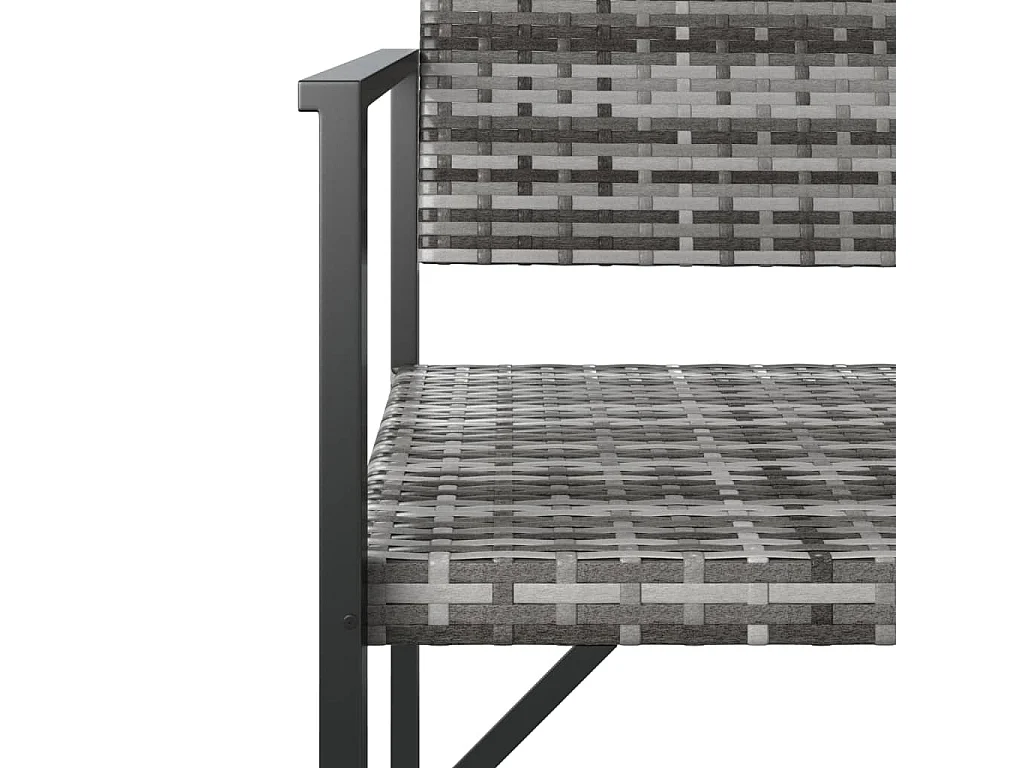 Banc de jardin à 2 places gris résine tressée