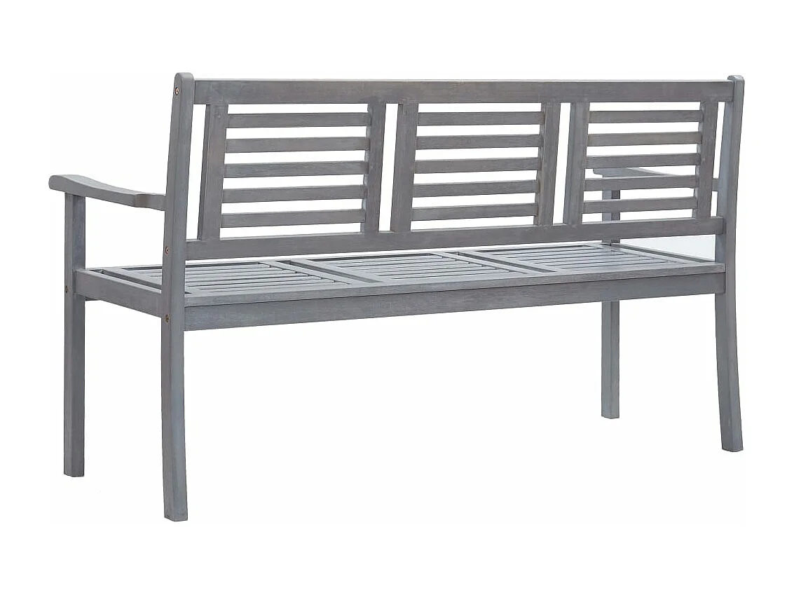 Panca da Giardino 3 Posti con Cuscino 150cm Grigia in Eucalipto