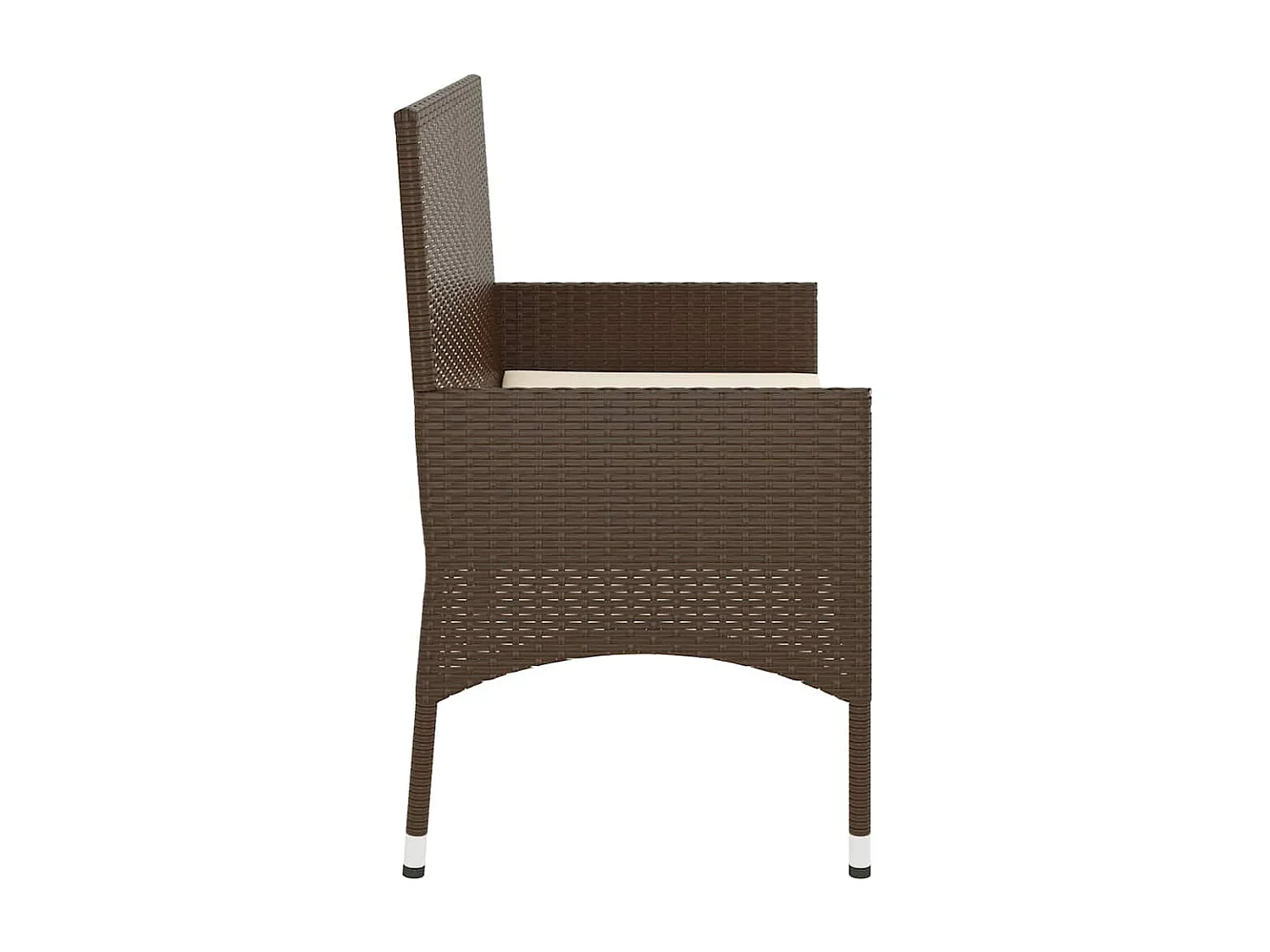 Tuinbank 2-zits met kussens poly rattan bruin