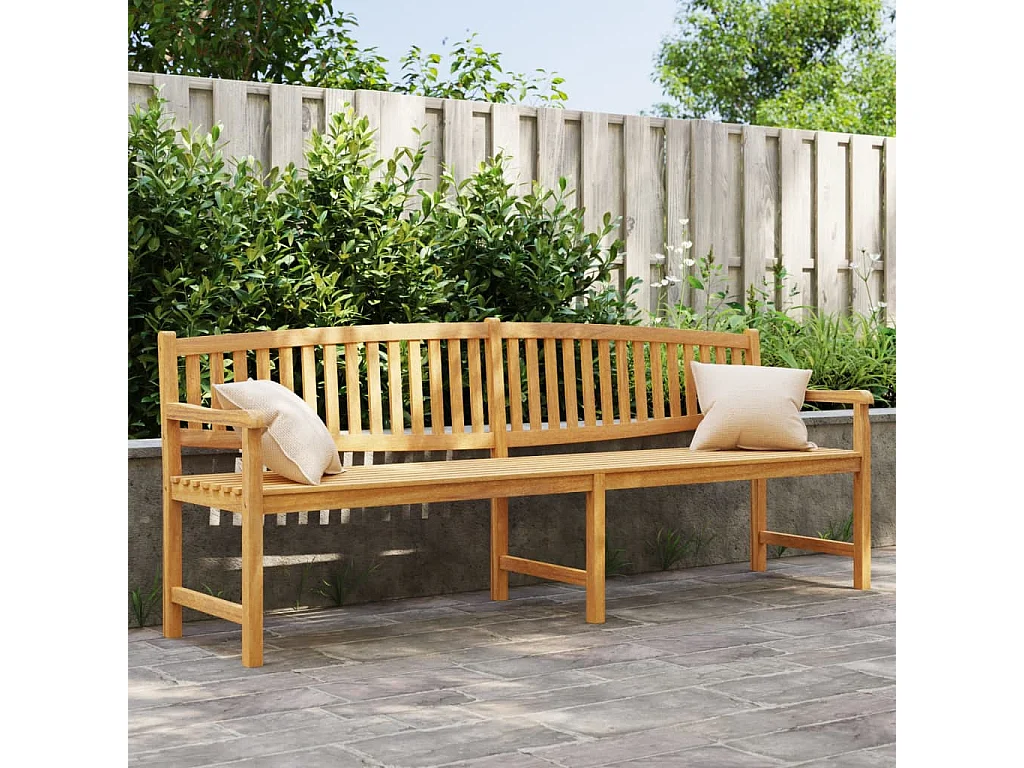 Banc de jardin 228x59,5x90 cm bois de teck solide