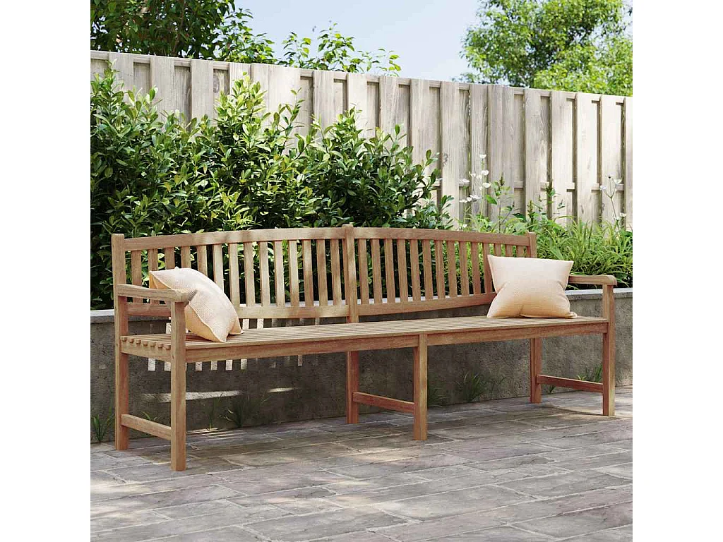 Banc de jardin 228x59,5x90 cm bois de teck solide