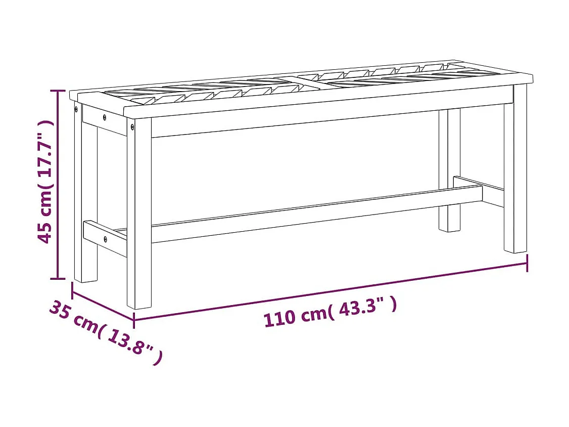 Banc de jardin 110 cm bois massif d'acacia