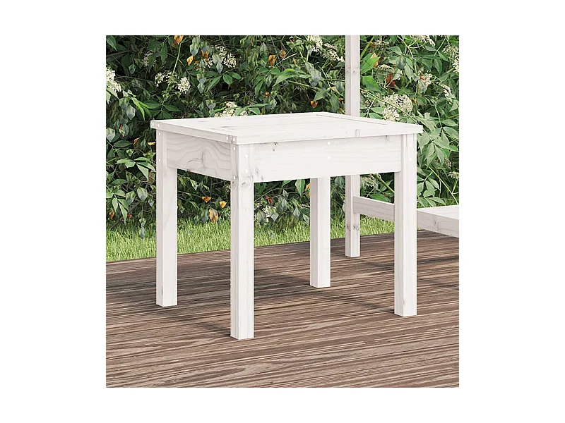 Gartenbank Weiß 50x44x45 cm Massivholz Kiefer