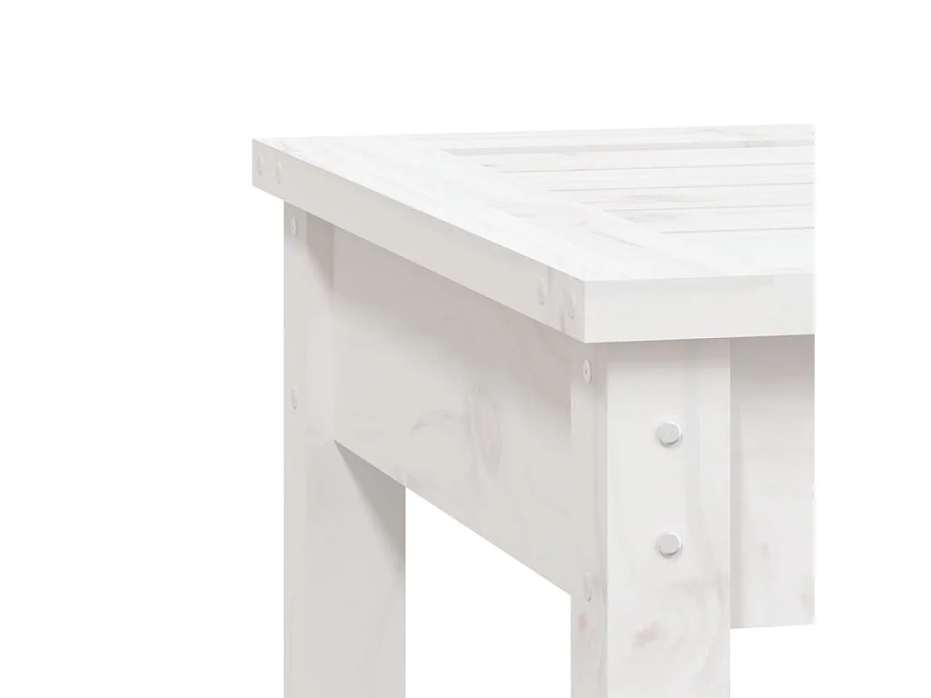 Banc de jardin blanc 50x44x45 cm bois massif de pin