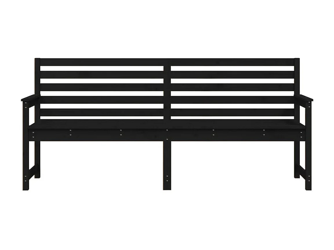 Gartenbank Schwarz 203,5x48x91,5 cm Massivholz Kiefer