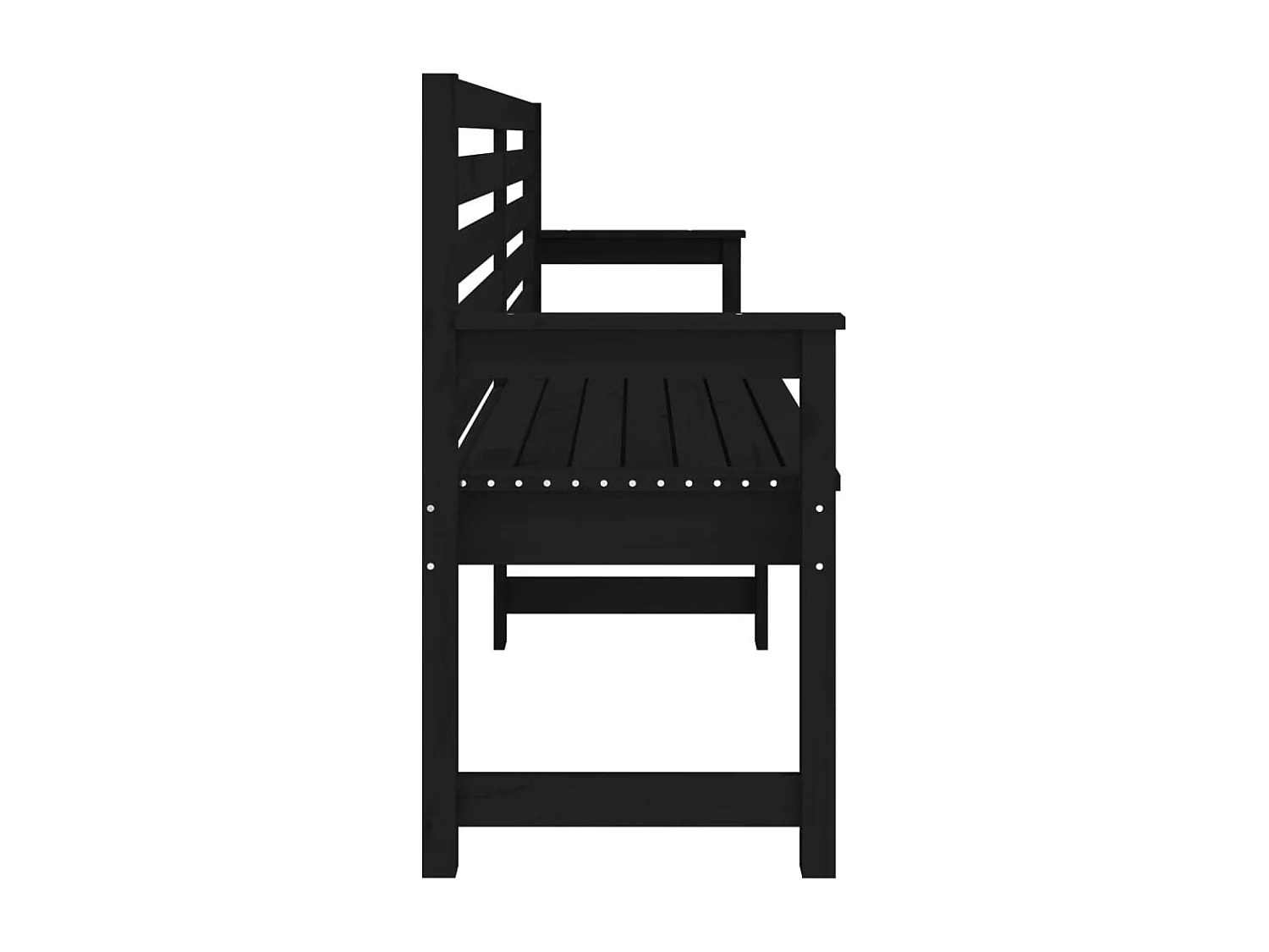 Gartenbank Schwarz 203,5x48x91,5 cm Massivholz Kiefer