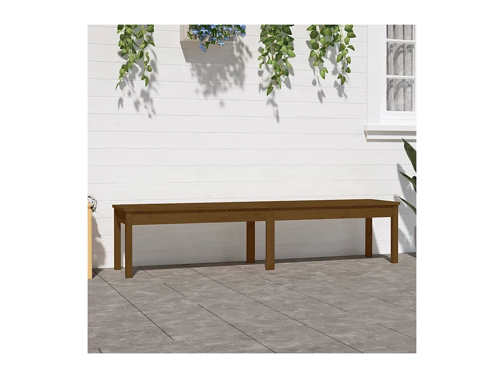 Panca Giardino 2 Posti Ambra 203,5x44x45cm Legno Massello Pino