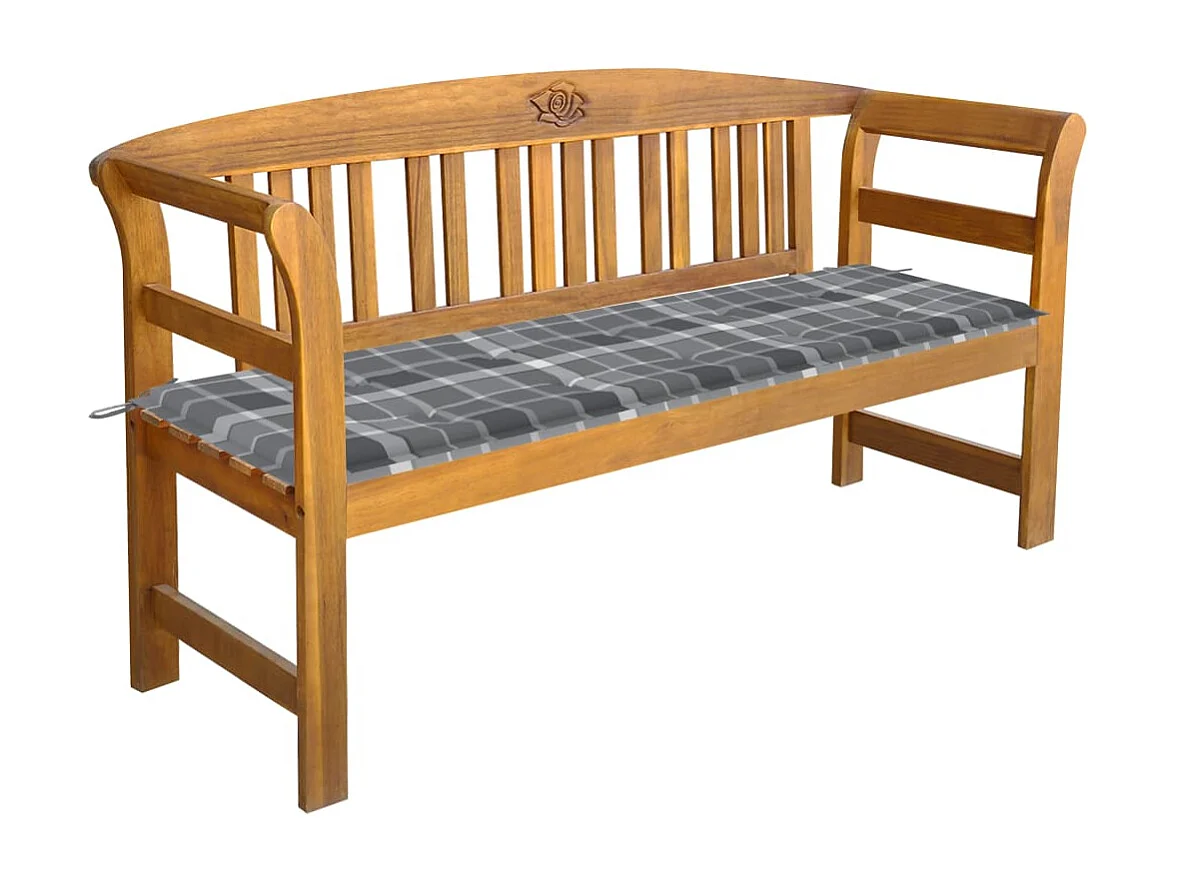 Banc de jardin avec coussin 157 cm Bois d'acacia massif