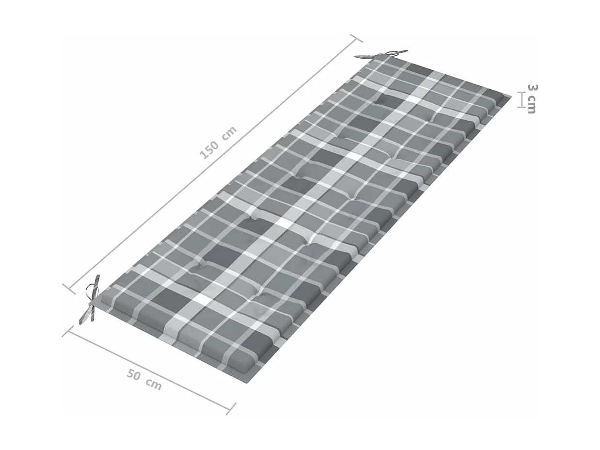 Banc de jardin avec coussin 157 cm Bois d'acacia massif