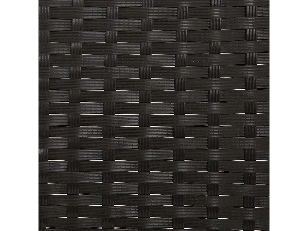 Panca da Giardino a 3 Posti con Cuscini in Polyrattan Nero