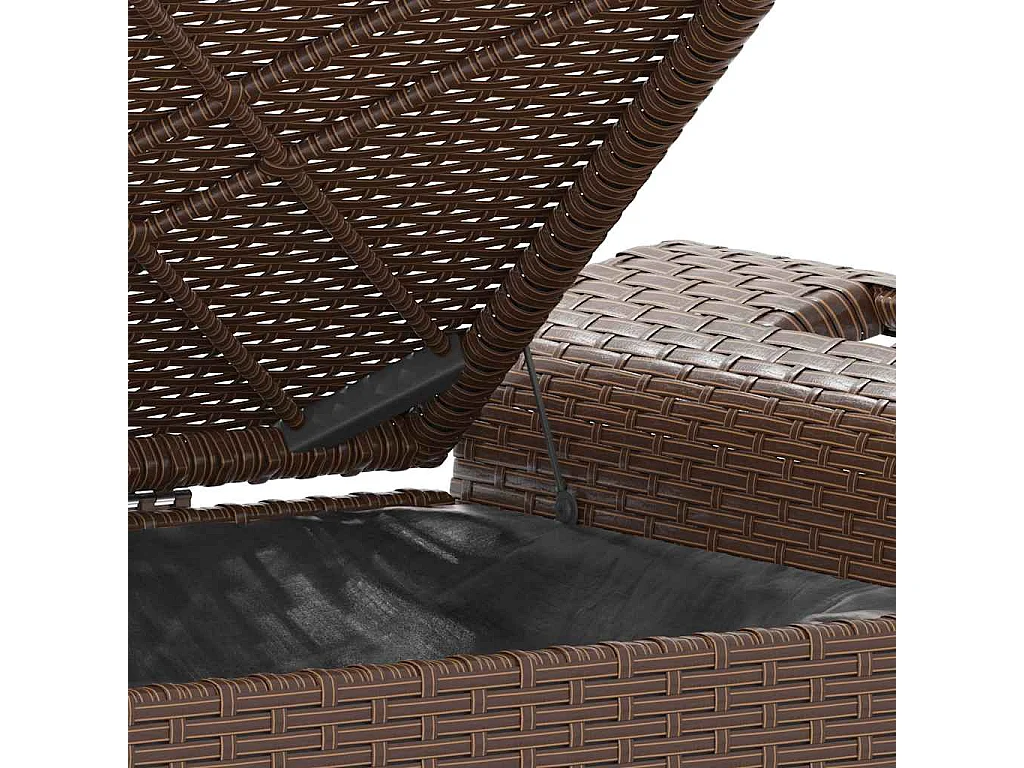 Banc de jardin avec coussin marron 116x46x57 cm résine tressée