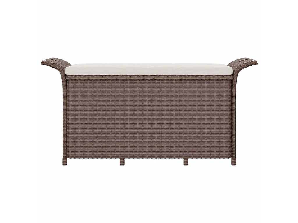 Banc de jardin avec coussin marron 116x46x57 cm résine tressée