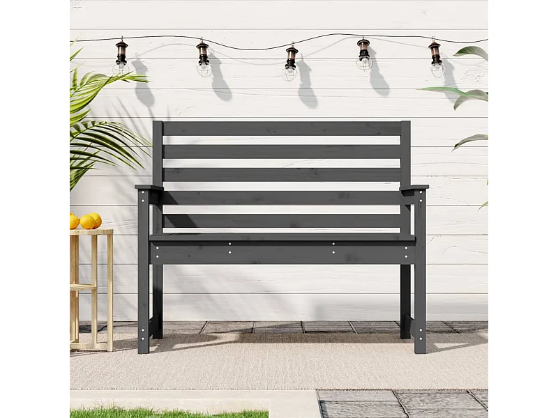 Gartenbank Grau 109x48x91,5 cm Massivholz Kiefer