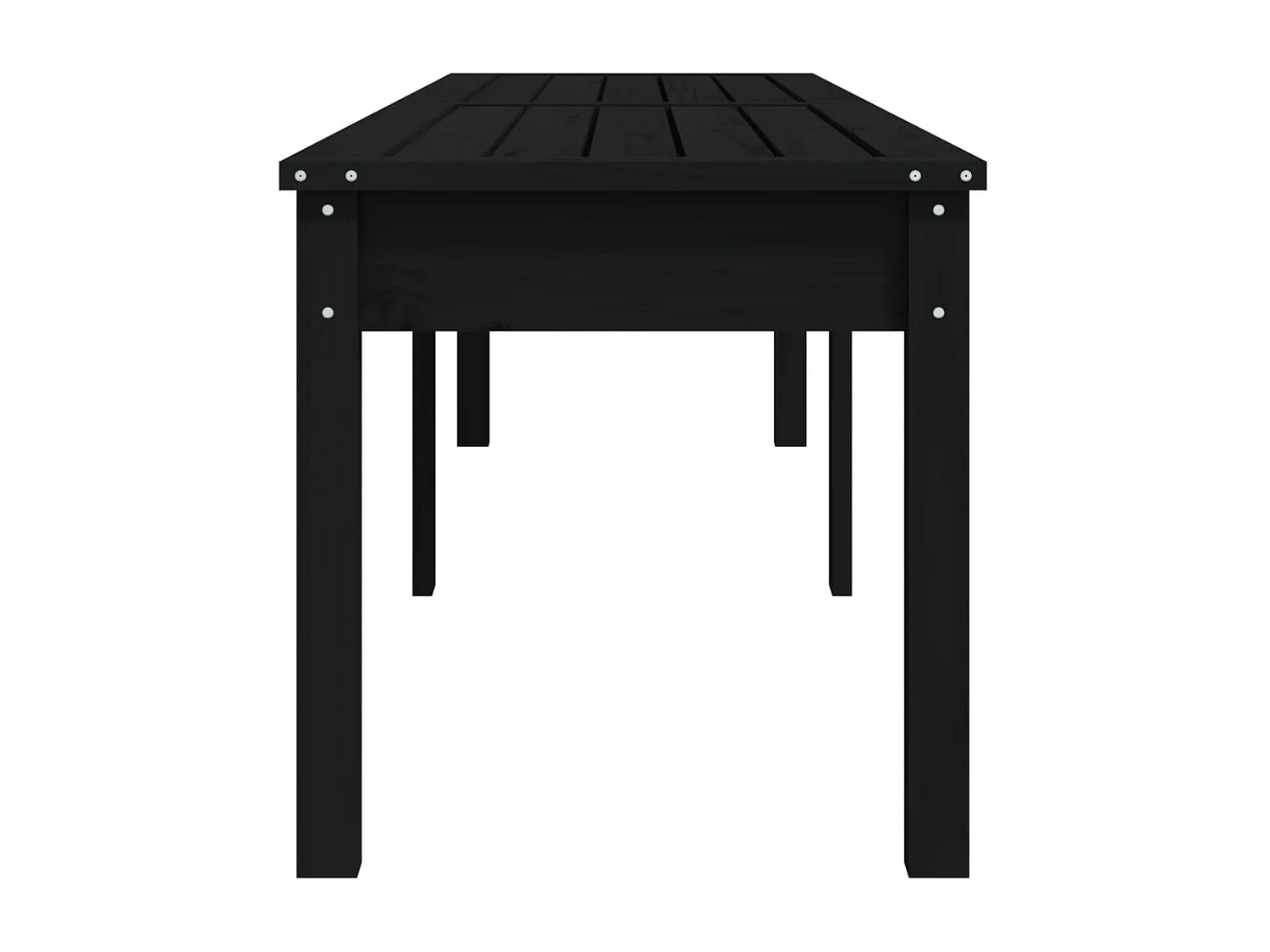 Banc de jardin à 2 places noir 203,5x44x45cm bois massif de pin