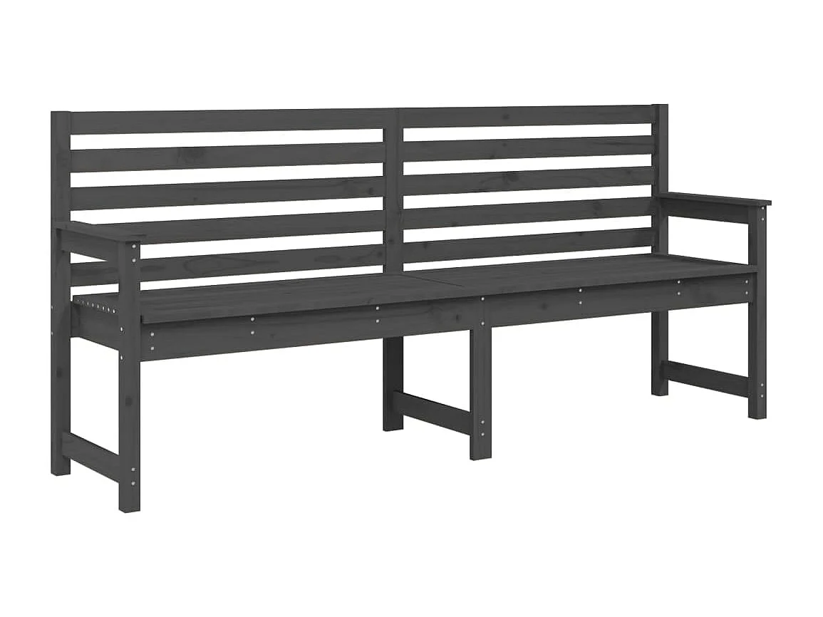 Banc de jardin gris 203,5x48x91,5 cm bois massif de pin