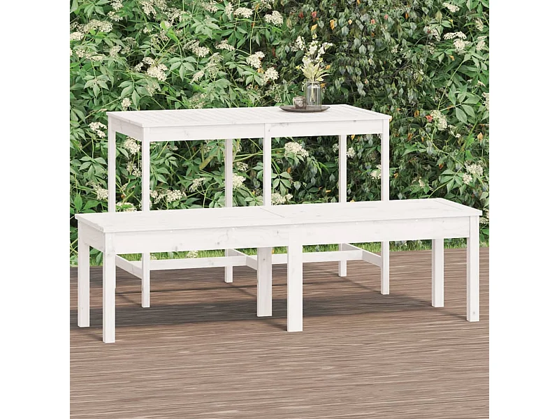 Banco de jardim c/ 2 lugares 159,5x44x45 cm pinho maciço branco