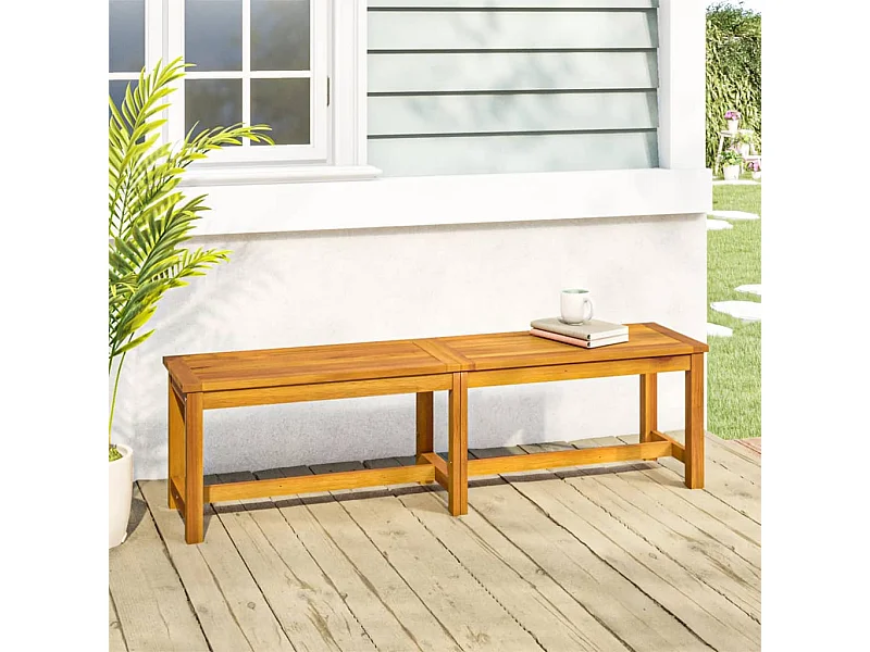 Banc de jardin 150x35x45 cm bois massif d'acacia