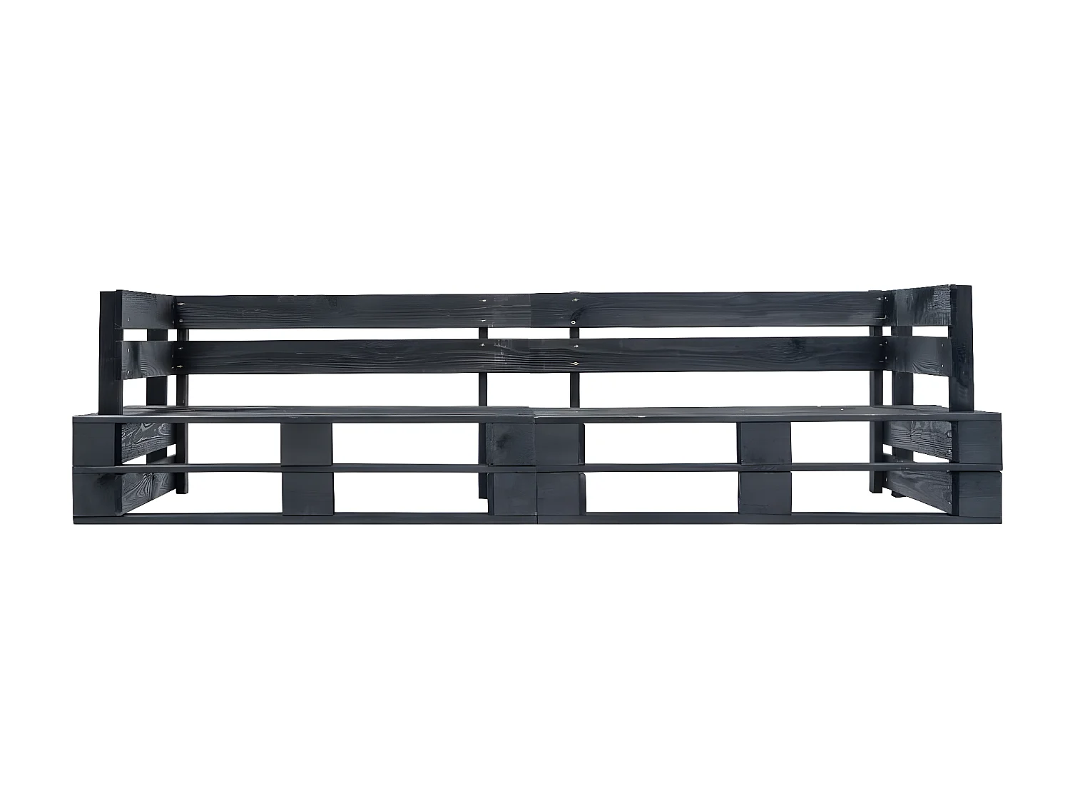 Canapé palette à 2 places de jardin noir bois