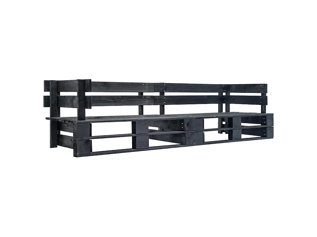 Tuinbank 2-zits pallet hout zwart