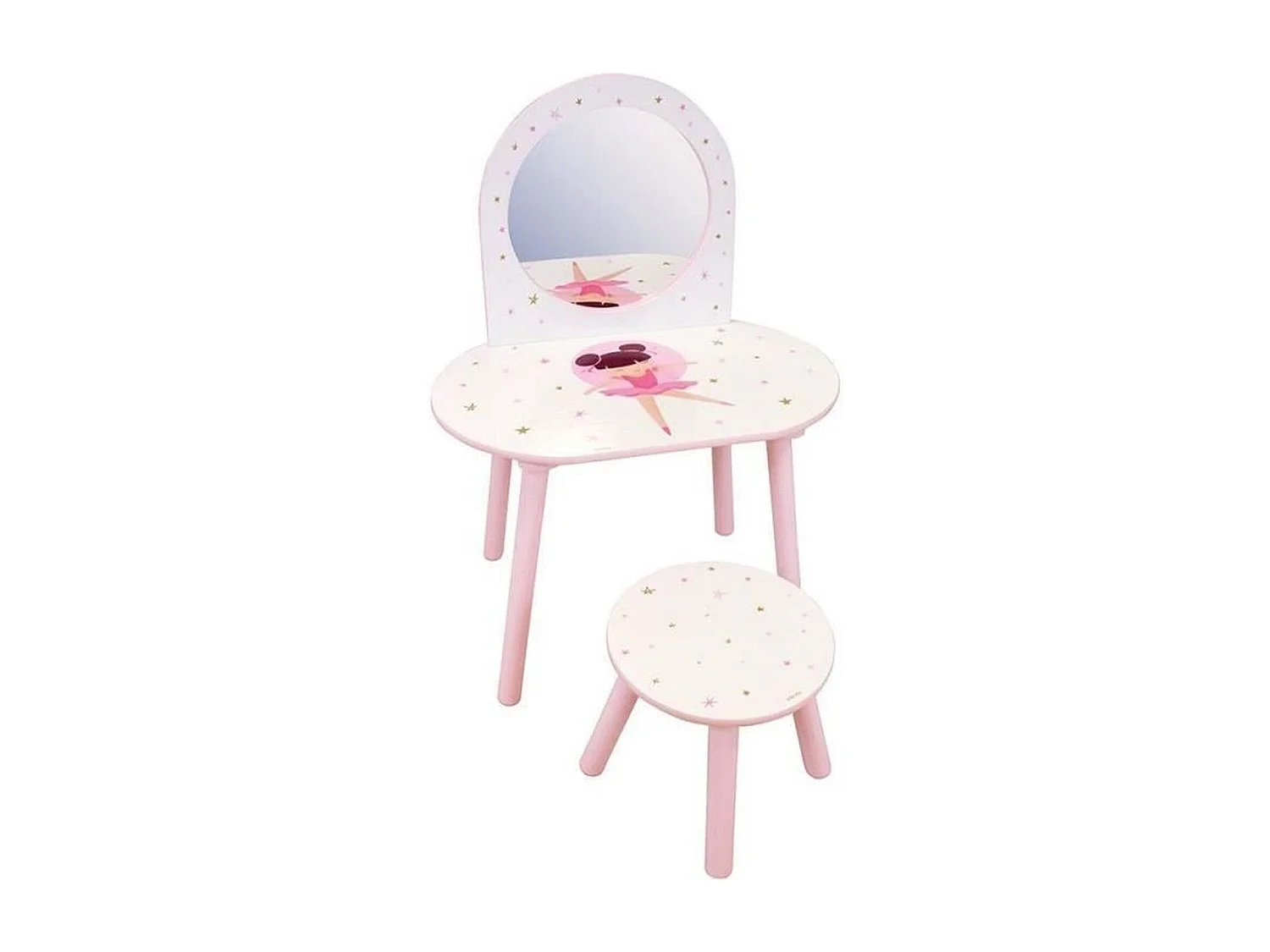 Schminktisch mit Hocker BallerinaTänzerin 48 x 60 x 40 / 27 x 28 x 28 cm
