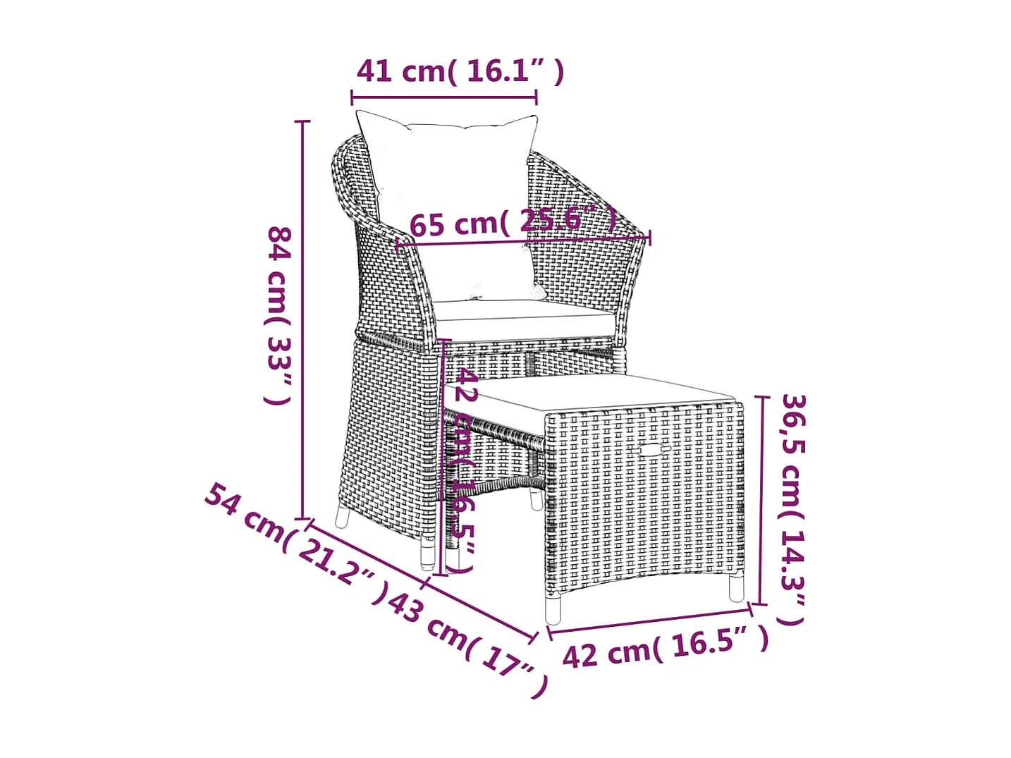 Set di Divani da Giardino 2 pz con Cuscini in Polyrattan Grigio