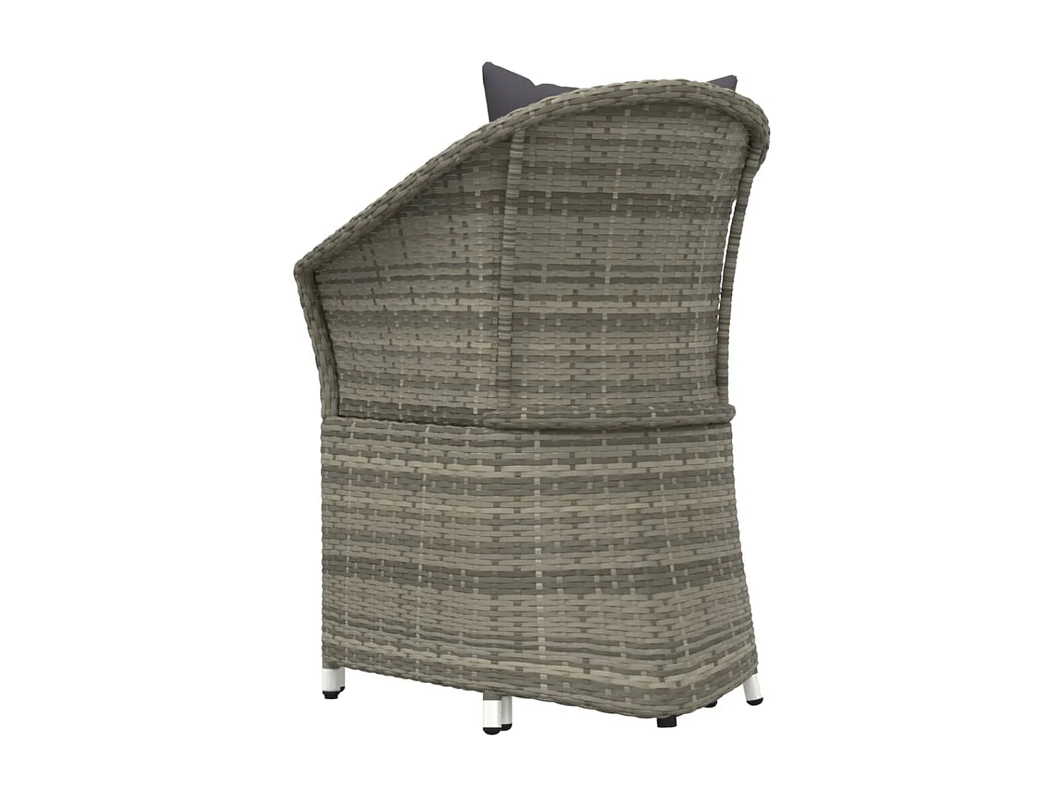 Salon de jardin 2 pcs avec coussins Gris Résine tressée