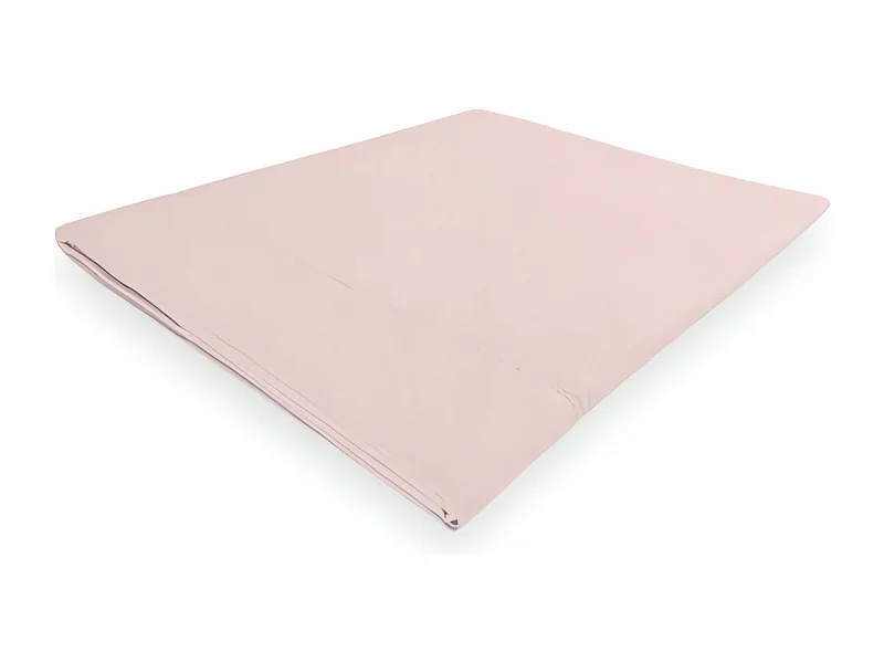 SOLEIL d'OCRE Drap plat Camille - Coton percale - 240 x 300 cm - Rose