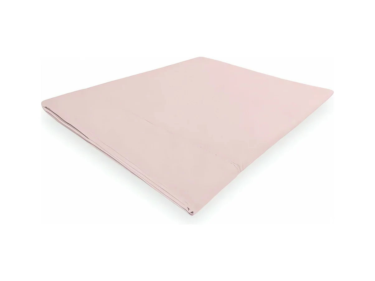 Drap plat en coton percale 240x300 cm CAMILLE rose, par songe de camille