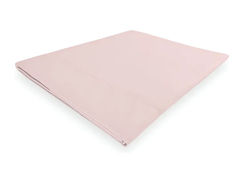SOLEIL d'OCRE Drap plat Camille - Coton percale - 240 x 300 cm - Rose