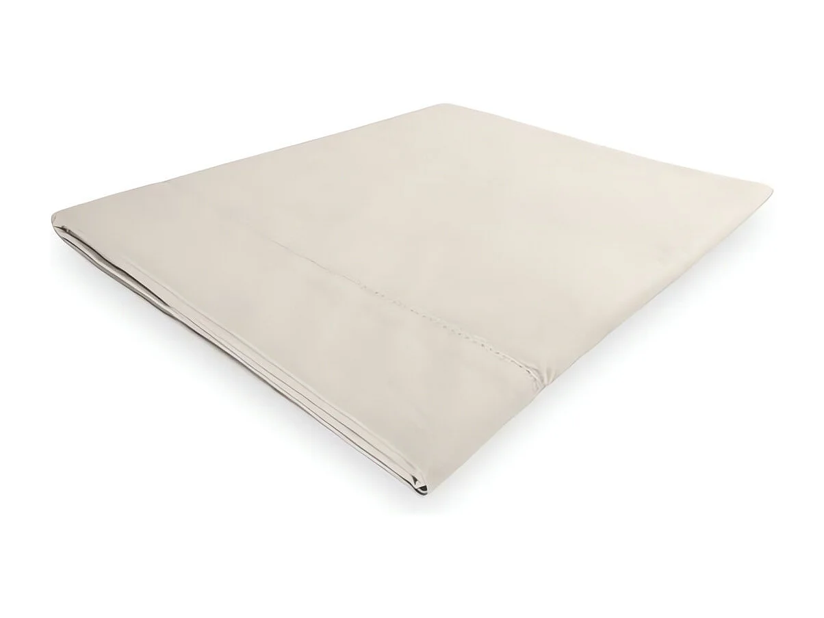 Sábana de algodón percal 180x290 cm CAMILLE crudo, de camille