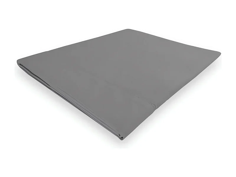Drap plat en coton percale 240x300 cm CAMILLE gris, par songe de camille