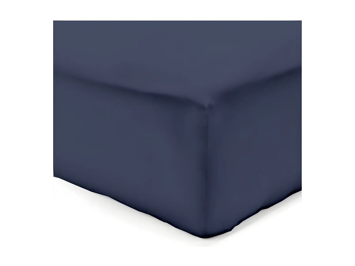 Drap Housse 140x190 cm en Coton 57 Fils - Bleu Marine