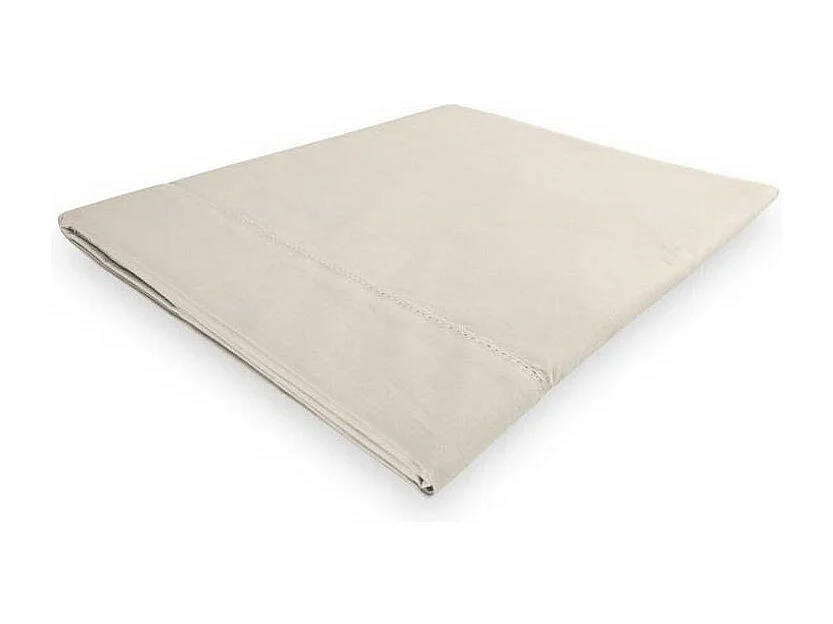 Sábana encimera de algodón percal CAMILLE crudo 240x300 cm, por Songe de Camille