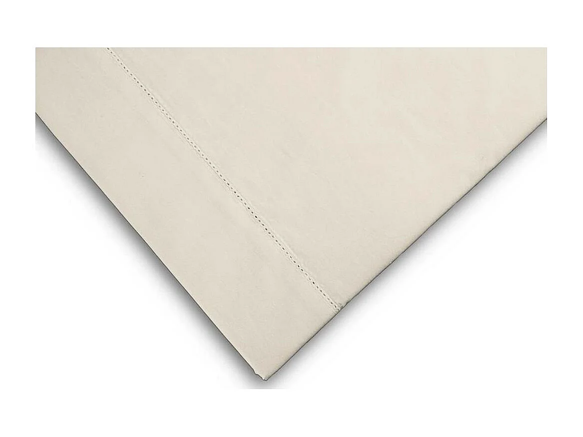 Sábana encimera de algodón percal CAMILLE crudo 240x300 cm, por Songe de Camille