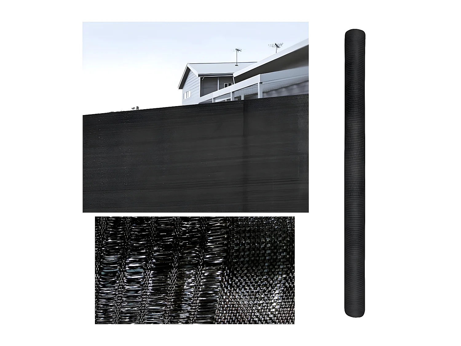 Mini Rollo Malla Ocultación| 3X4M| Composición 100% Poliamida Alta Densidad| 80% Ocultación| Malla Sombreo| Negro