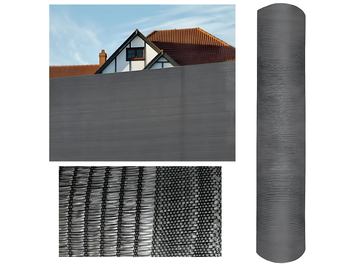 Rete Ombreggiante| 2X50 M| Composizione 100% Poliammide Alta Densità| 80% Occultamento| Rete Frangivento| Grigio