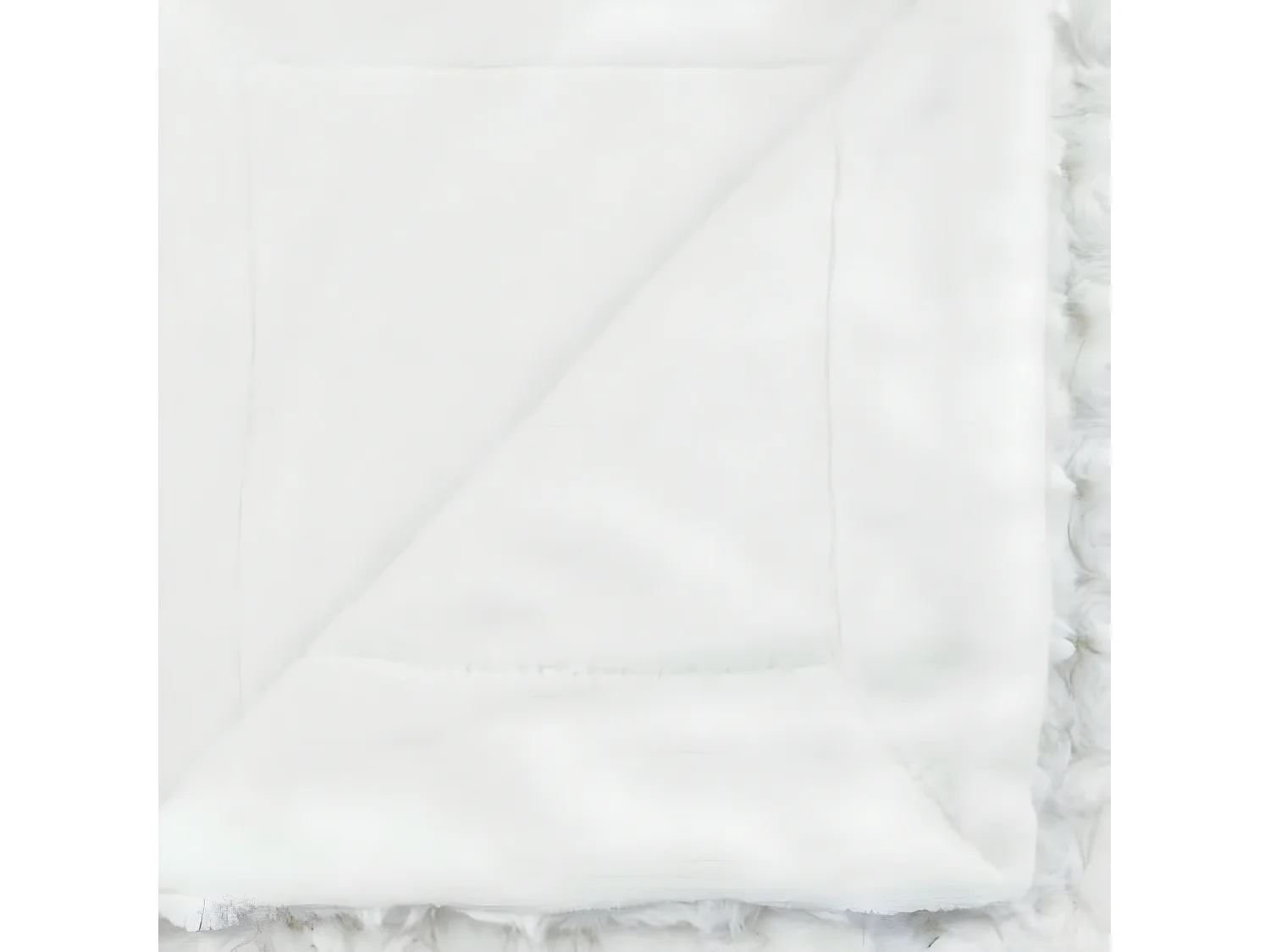 Plaid, couverture en polyester coloris blanc -  L. 160 x P. 120 x H.  2 cm