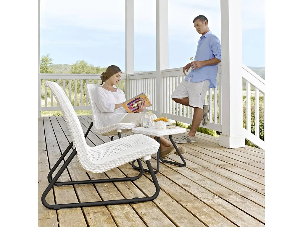 Set Mobili da Patio 3 pz Rio Bianco 218155