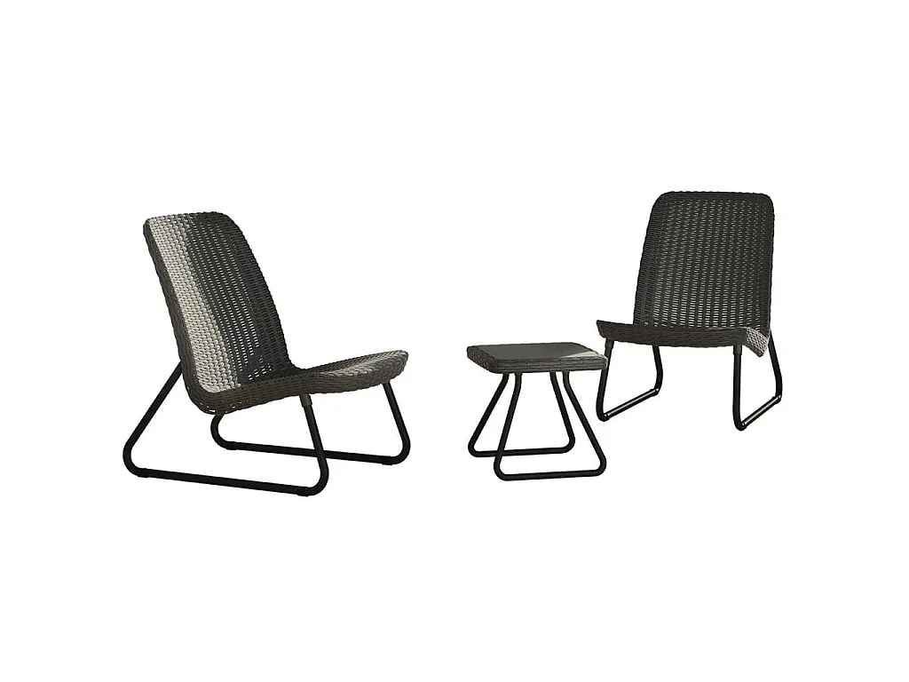 Keter Terrassenmöbel-Set 3-tlg. Rio Graphitgrau