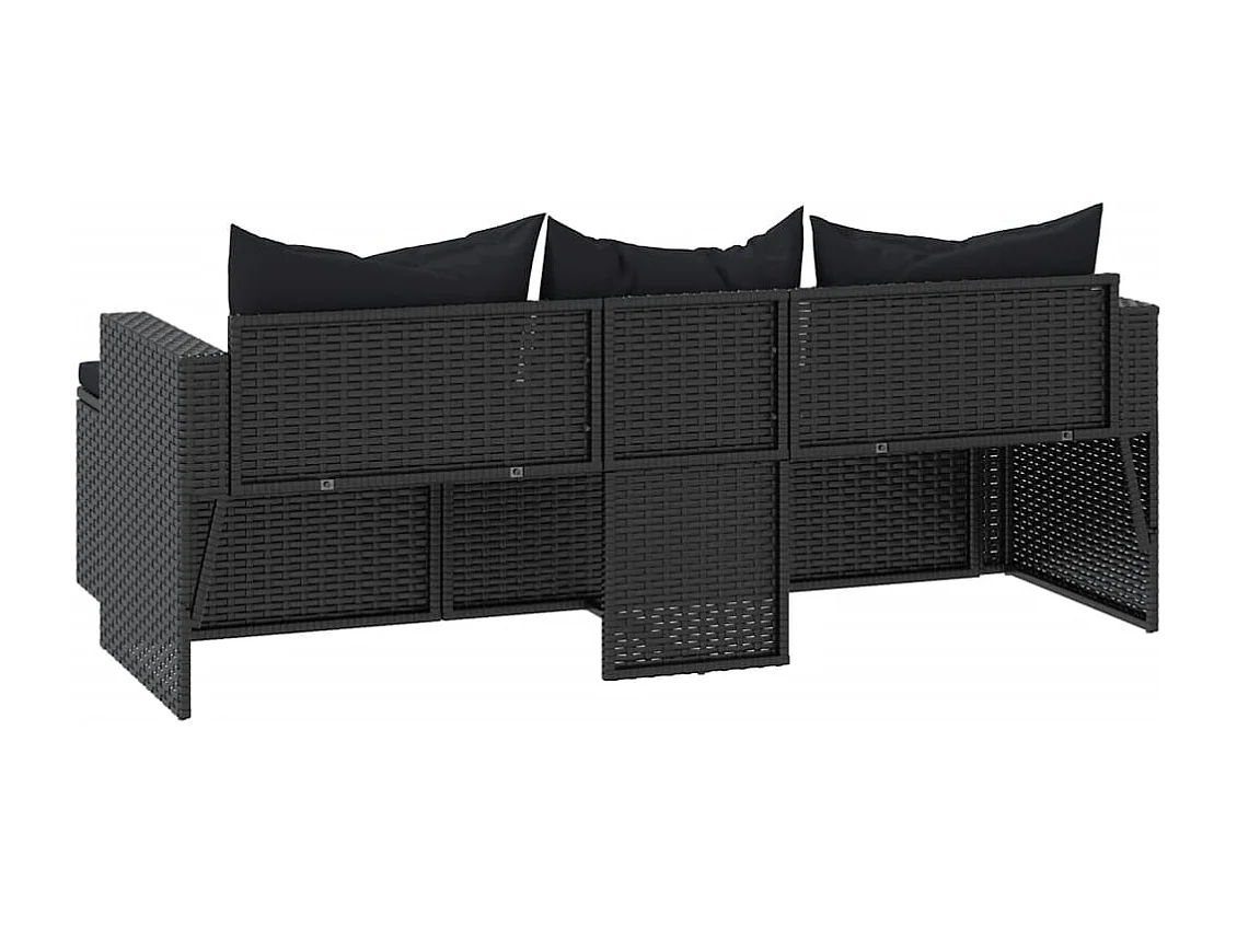 Salon de jardin Noir Résine tressée