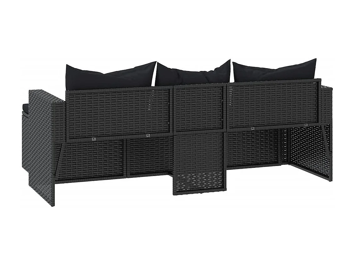 Salon de jardin Noir Résine tressée