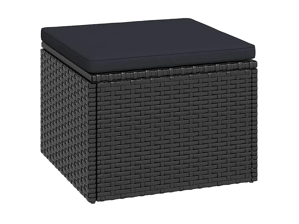 Loungeset poly rattan zwart